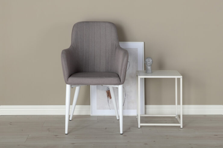 Comfort – Chaise de salle à manger – Gris, Blanc – 61 x 92 x 58 cm