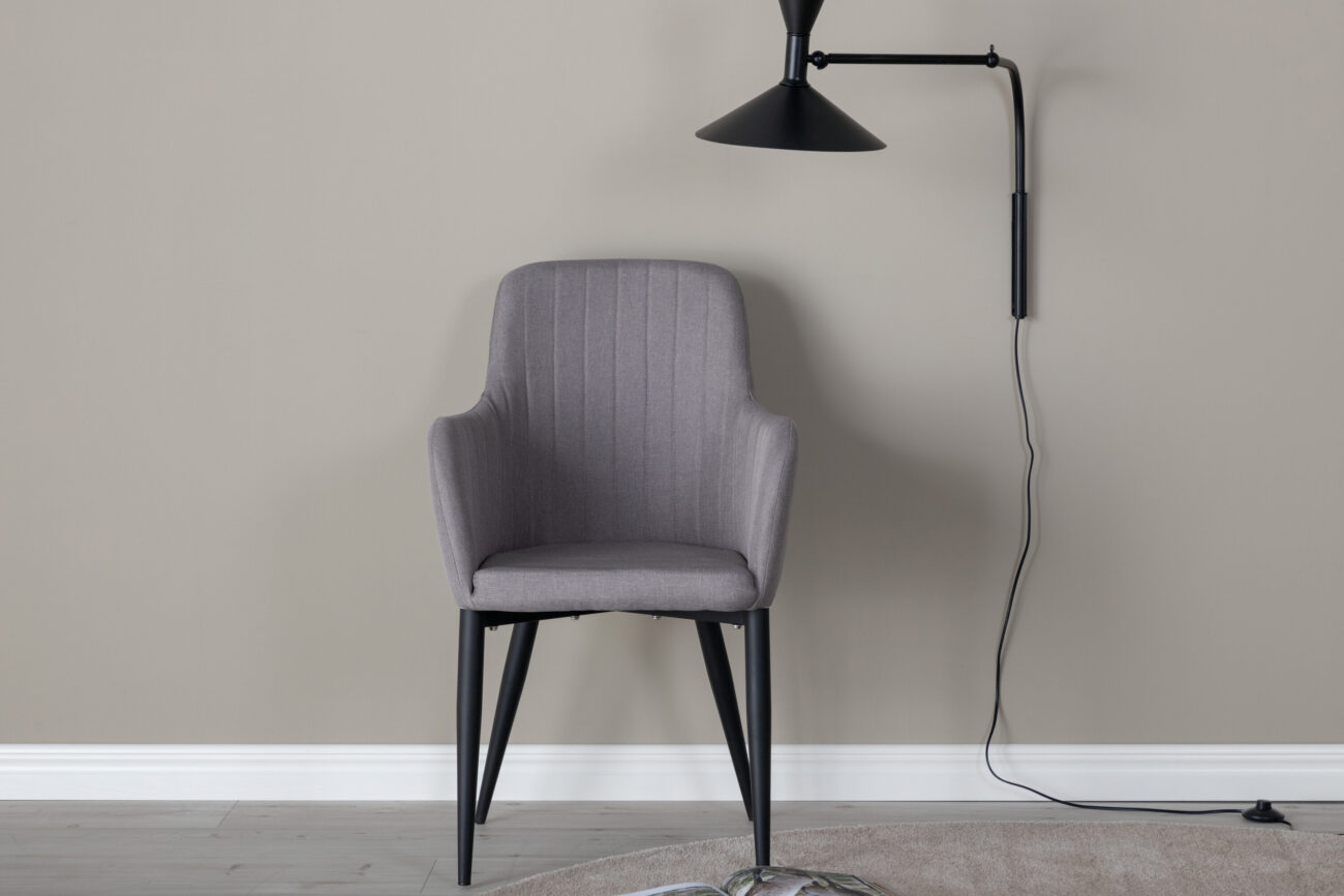 Comfort – Chaise de salle à manger – Noir, Gris – 61 x 92 x 58 cm