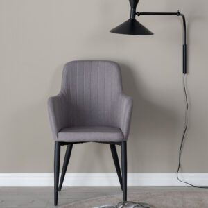 Comfort – Chaise de salle à manger – Noir, Gris – 61 x 92 x 58 cm
