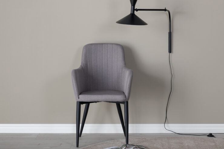 Comfort – Chaise de salle à manger – Noir, Gris – 61 x 92 x 58 cm