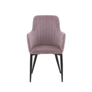 Comfort – Chaise de salle à manger – Noir, Rose poudré – 61 x 92 x 58 cm