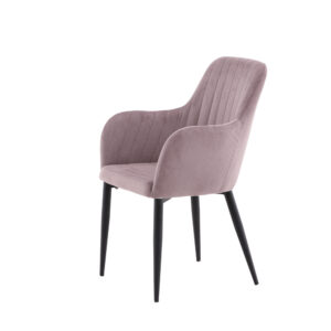 Comfort – Chaise de salle à manger – Noir, Rose poudré – 61 x 92 x 58 cm