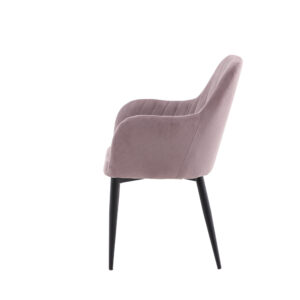 Comfort – Chaise de salle à manger – Noir, Rose poudré – 61 x 92 x 58 cm