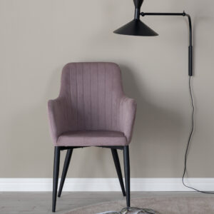 Comfort – Chaise de salle à manger – Noir, Rose poudré – 61 x 92 x 58 cm