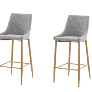 Plaza – Chaise de bar – Naturel, Gris clair – 52 x 103 x 45 cm