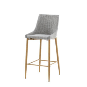 Plaza – Chaise de bar – Naturel, Gris clair – 52 x 103 x 45 cm