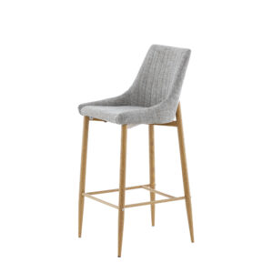 Plaza – Chaise de bar – Naturel, Gris clair – 52 x 103 x 45 cm