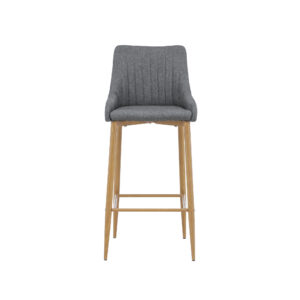 Plaza – Chaise de bar – Naturel, Gris foncé – 50 x 103 x 45 cm