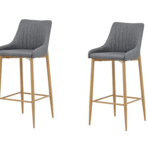 Plaza – Chaise de bar – Naturel, Gris foncé – 50 x 103 x 45 cm
