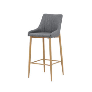 Plaza – Chaise de bar – Naturel, Gris foncé – 50 x 103 x 45 cm