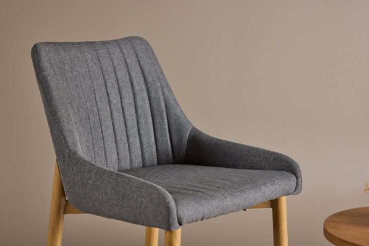 Plaza – Chaise de bar – Naturel, Gris foncé – 50 x 103 x 45 cm