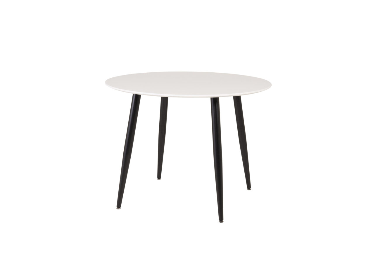 Plaza – Table à manger ronde – Noir, Blanc – ⌀100 cm