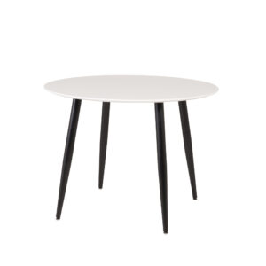 Plaza – Table à manger ronde – Noir, Blanc – ⌀100 cm