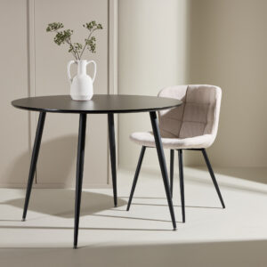 Plaza – Table à manger ronde – Noir – ⌀100 cm