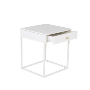 Bakal – Table de chevet – Blanc – 43 x 43 cm