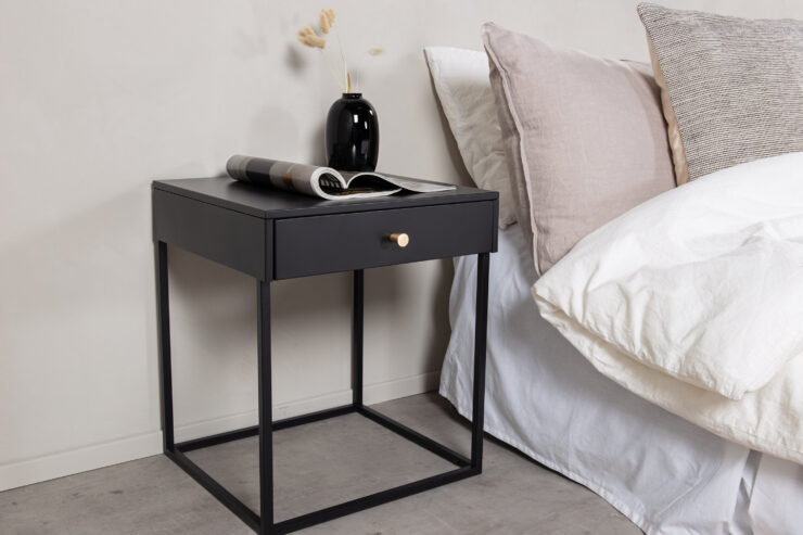 Bakal – Table de chevet – Noir – 43 x 43 cm