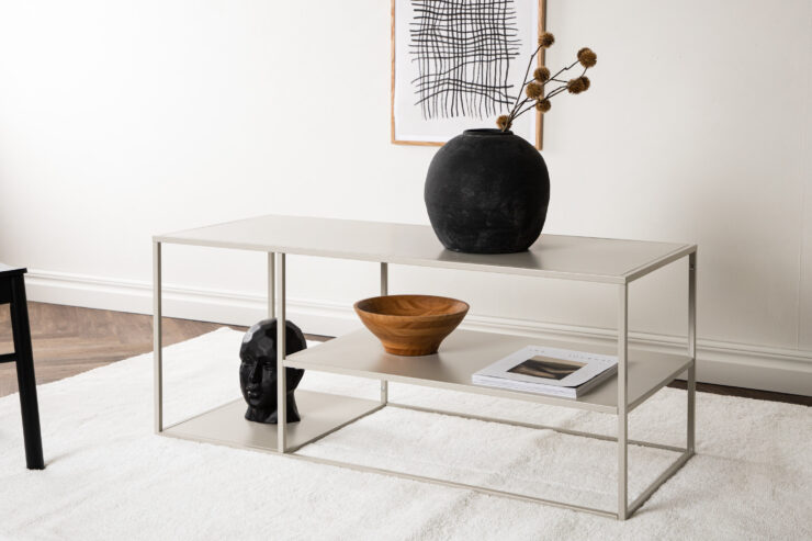 Staal – Table basse – Beige – 120 x 50 cm