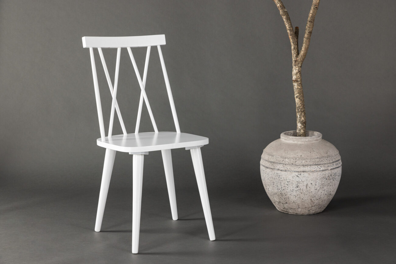 Mariette – Chaise de salle à manger – Blanc – 50 x 88 x 43 cm