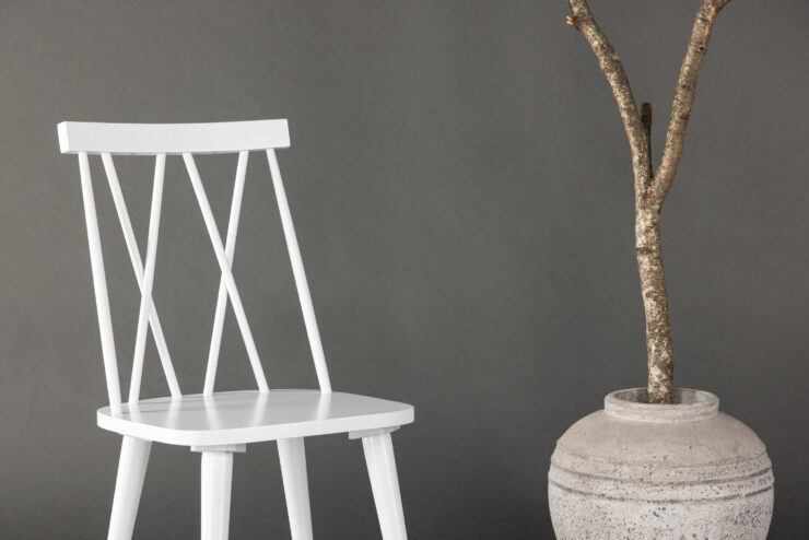 Mariette – Chaise de salle à manger – Blanc – 50 x 88 x 43 cm