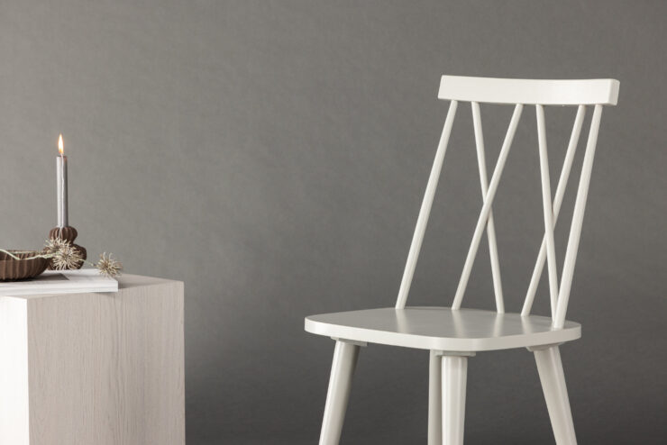 Mariette – Chaise de salle à manger – Gris clair – 50 x 88 x 43 cm