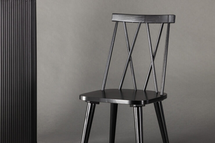 Mariette – Chaise de salle à manger – Noir – 50 x 88 x 43 cm