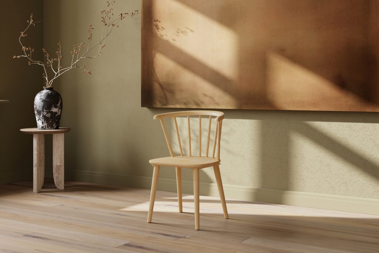 Bobby – Chaise de salle à manger – Naturel – 53 x 76 x 55 cm