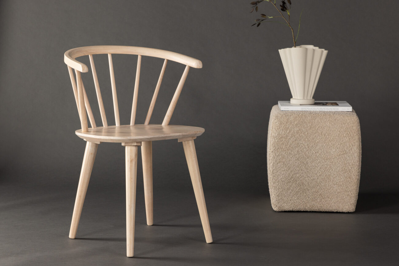 Bobby – Chaise de salle à manger – Blanchi – 53 x 76 x 55 cm