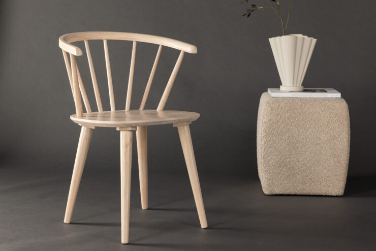 Bobby – Chaise de salle à manger – Blanchi – 53 x 76 x 55 cm