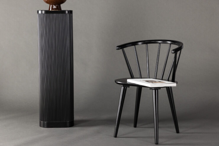 Bobby – Chaise de salle à manger – Noir – 53 x 76 x 55 cm