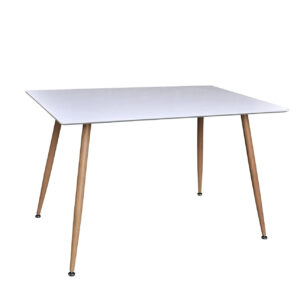 Polar – Table à manger rectangulaire – Naturel, Blanc – 120 x 75 cm