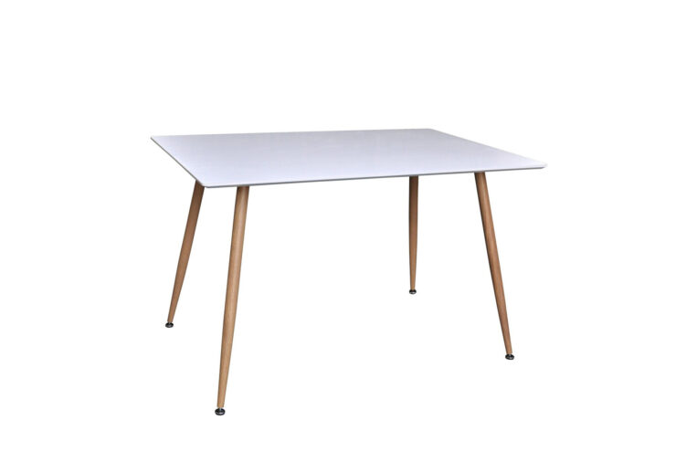 Polar – Table à manger rectangulaire – Naturel, Blanc – 120 x 75 cm