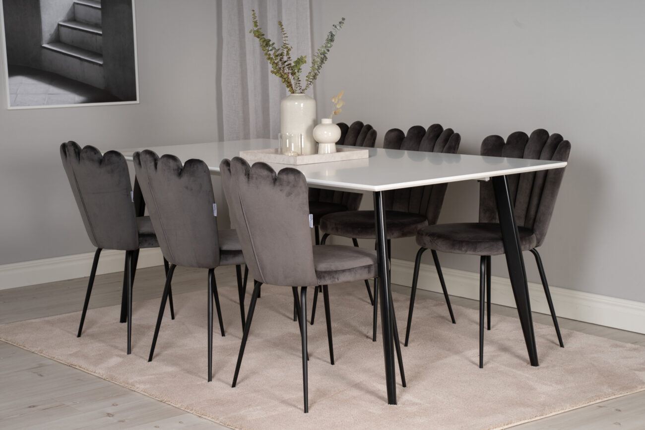 Polar – Table à manger rectangulaire – Noir, Blanc – 180 x 90 cm