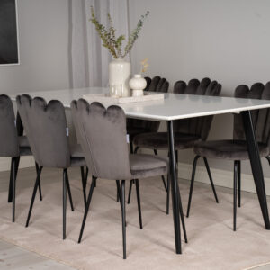 Polar – Table à manger rectangulaire – Noir, Blanc – 180 x 90 cm