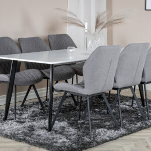 Polar – Table à manger rectangulaire – Noir, Blanc – 180 x 90 cm