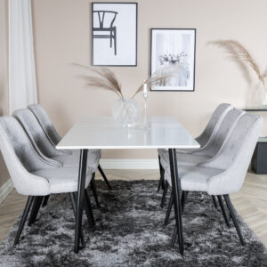 Polar – Table à manger rectangulaire – Noir, Blanc – 180 x 90 cm