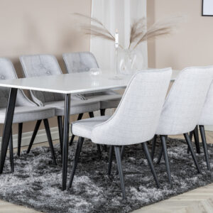 Polar – Table à manger rectangulaire – Noir, Blanc – 180 x 90 cm