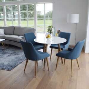 Polar – Table à manger ronde – Naturel, Blanc – ⌀90 cm