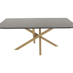 Piazza – Table à manger rectangulaire – Naturel, Blanc, Noir – 180 x 90 cm