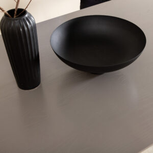 Piazza – Table à manger rectangulaire – Noir, Gris foncé, Gris – 180 x 90 cm