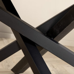 Piazza – Table à manger rectangulaire – Noir, Gris foncé, Gris – 180 x 90 cm