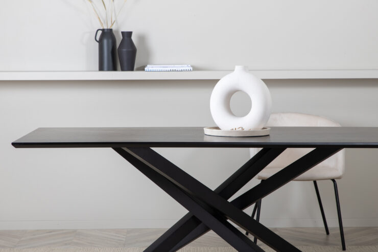 Piazza – Table à manger rectangulaire – Noir – 180 x 90 cm