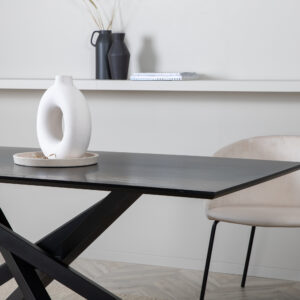 Piazza – Table à manger rectangulaire – Noir – 180 x 90 cm