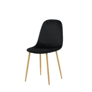 Polar – Chaise de salle à manger – Noir, Naturel – 53 x 88 x 46 cm