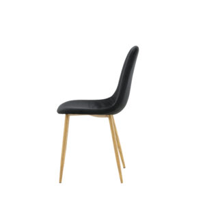 Polar – Chaise de salle à manger – Noir, Naturel – 53 x 88 x 46 cm