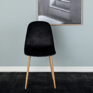 Polar – Chaise de salle à manger – Noir, Naturel – 53 x 88 x 46 cm