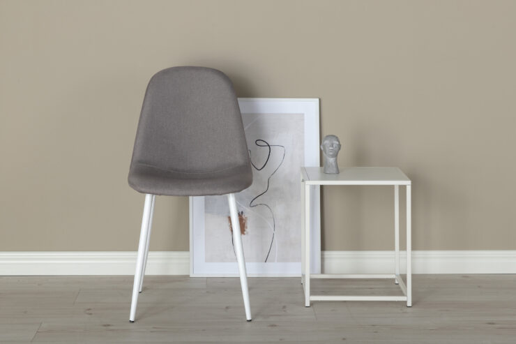 Polar – Chaise de salle à manger – Gris, Blanc – 53 x 88 x 46 cm