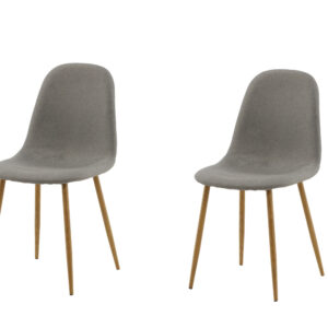 Polar – Chaise de salle à manger – Naturel, Gris – 53 x 88 x 46 cm