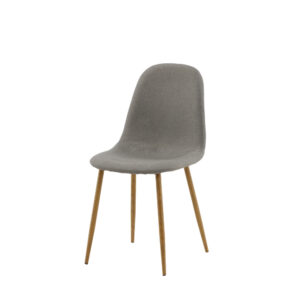 Polar – Chaise de salle à manger – Naturel, Gris – 53 x 88 x 46 cm