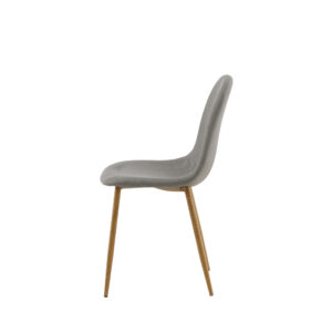 Polar – Chaise de salle à manger – Naturel, Gris – 53 x 88 x 46 cm