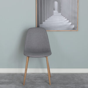 Polar – Chaise de salle à manger – Naturel, Gris – 53 x 88 x 46 cm